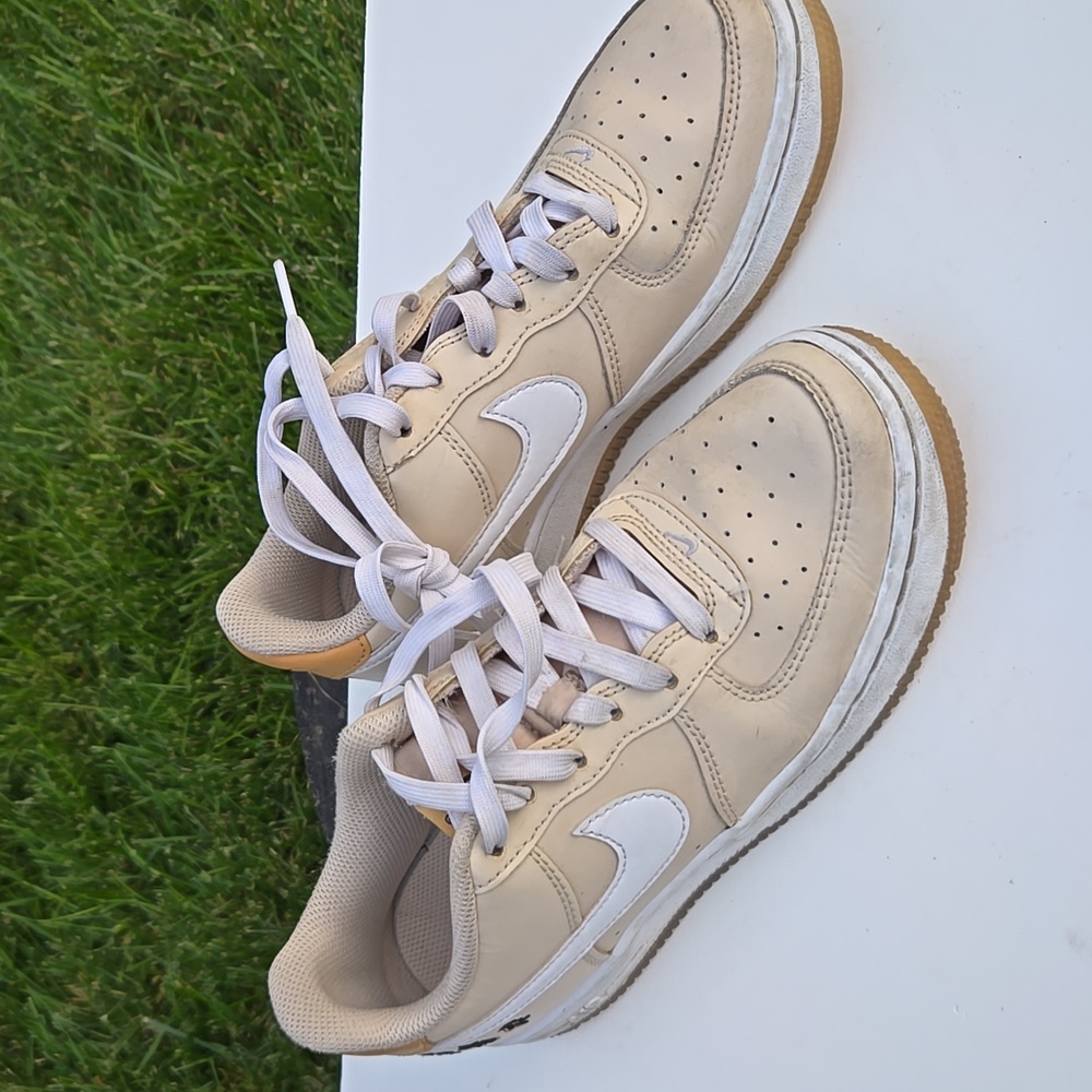 Nike Airforce Kids Tan Sneakers with White Accents